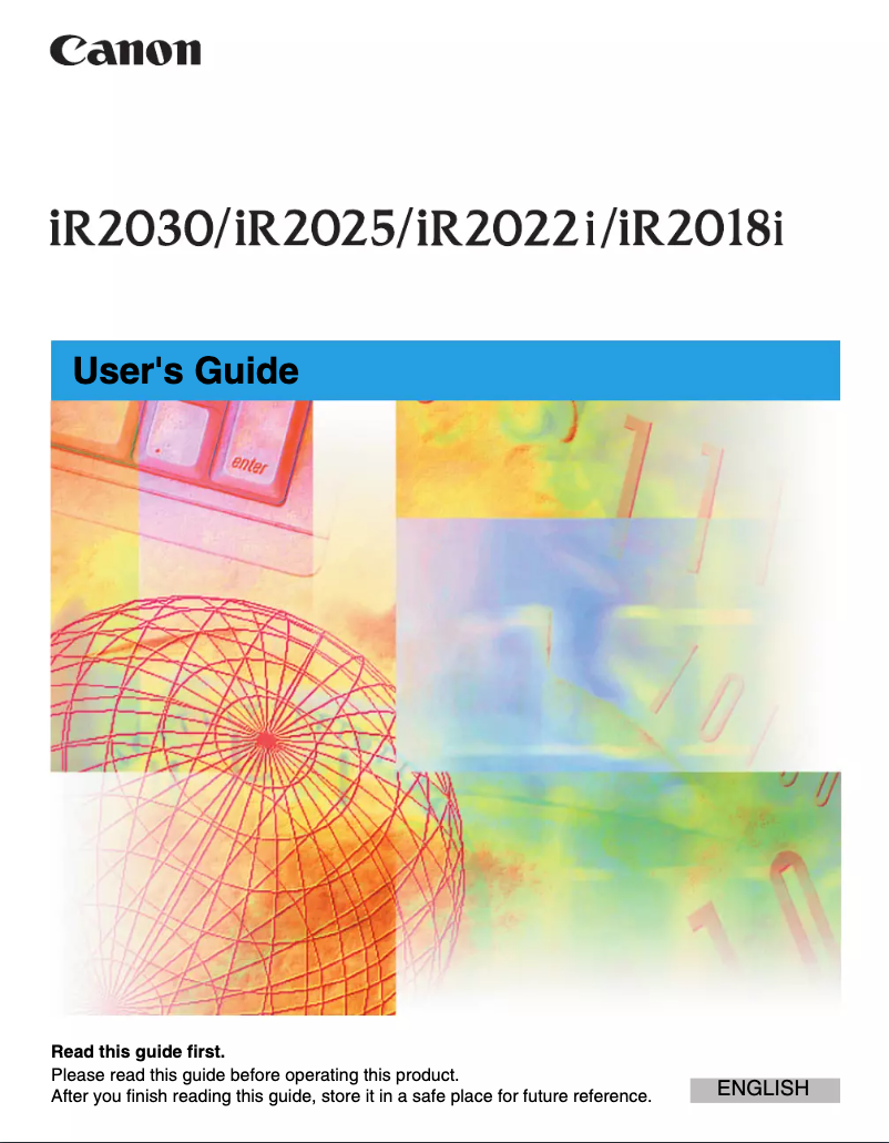 Image de la première page du manuel de l'appareil imageRUNNER iR2022i