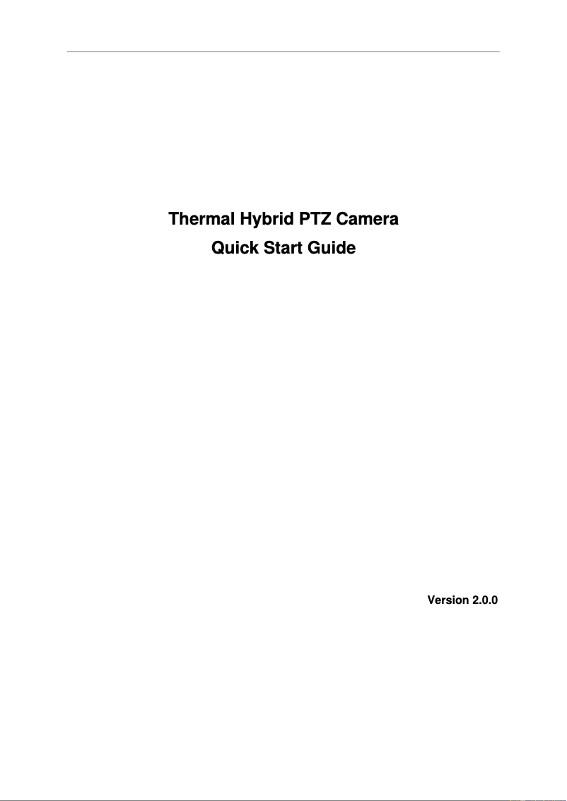 Page 1 de la notice Guide de démarrage rapide Dahua Technology TPC-PT8420M-TB