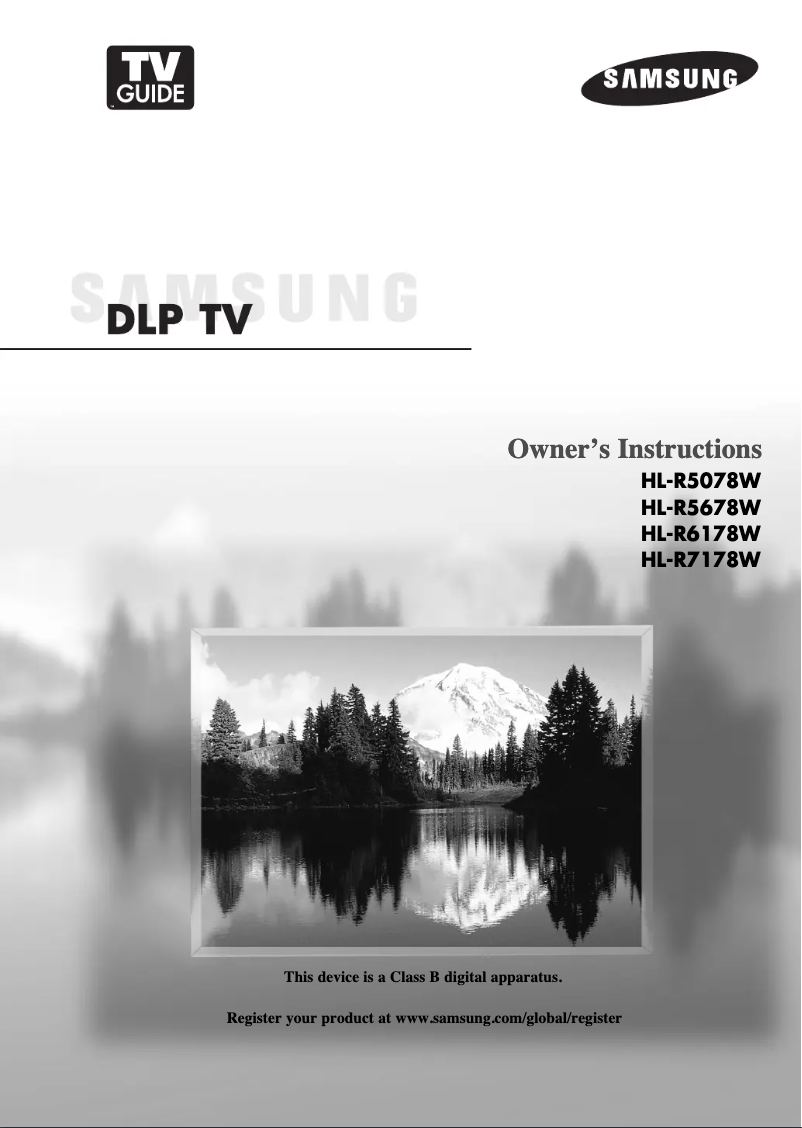 Página 1 del manual Manual de usuario Samsung HL-R5678W