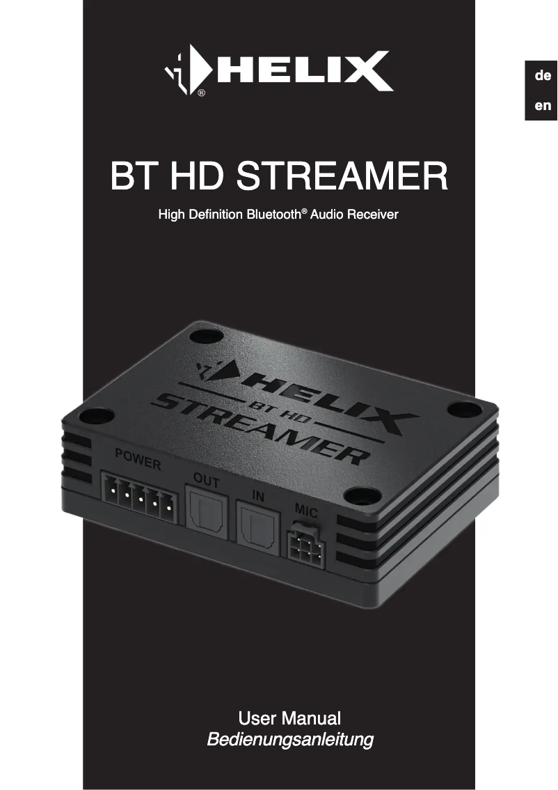 Página 1 del manual Manual de usuario Helix BT HD Streamer