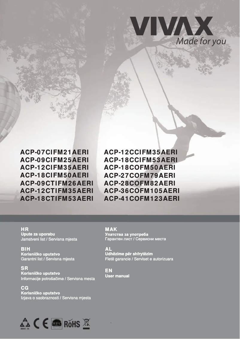 Page 1 de la notice Manuel utilisateur Vivax ACP-09CIFM25AEVI