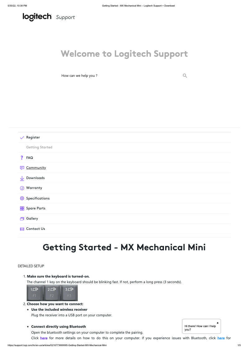 Image de la première page du manuel de l'appareil MX Mechanical