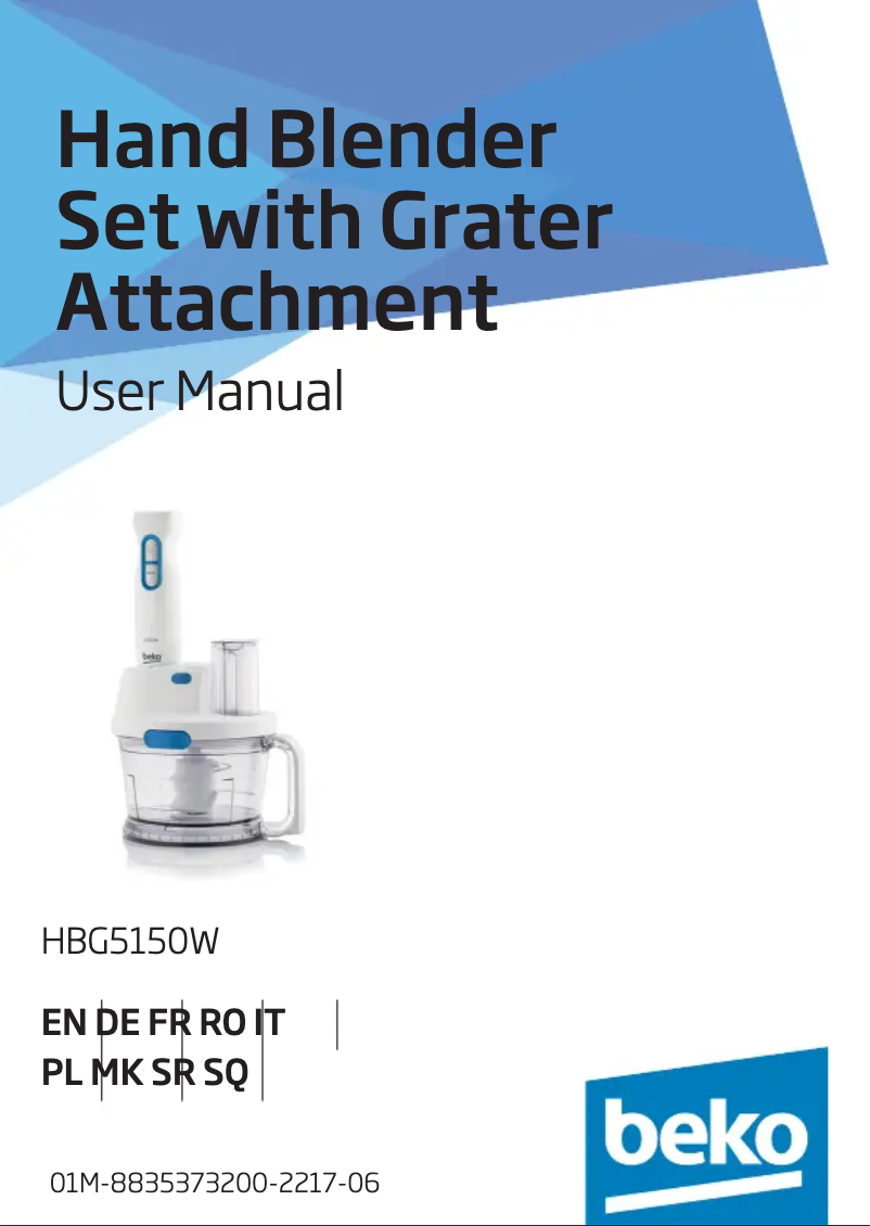 Page 1 de la notice Manuel utilisateur Beko HBG5150W