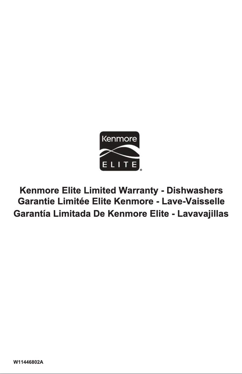 Page 1 de la notice Informations de garantie Kenmore Elite 22-14895