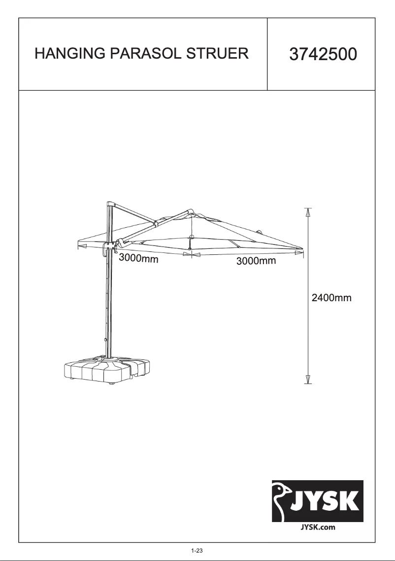 Page 1 de la notice Manuel utilisateur JYSK Struer