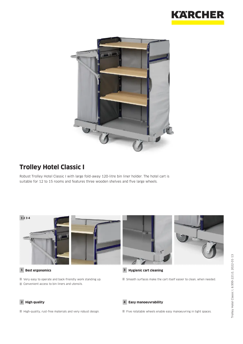 Page 1 de la notice Manuel utilisateur Kärcher Trolley Hotel Classic I