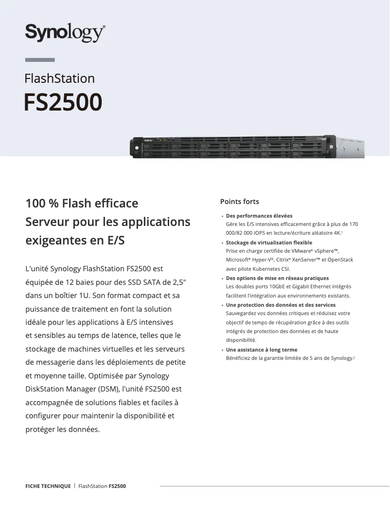 Image de la première page du manuel de l'appareil FlashStation FS2500