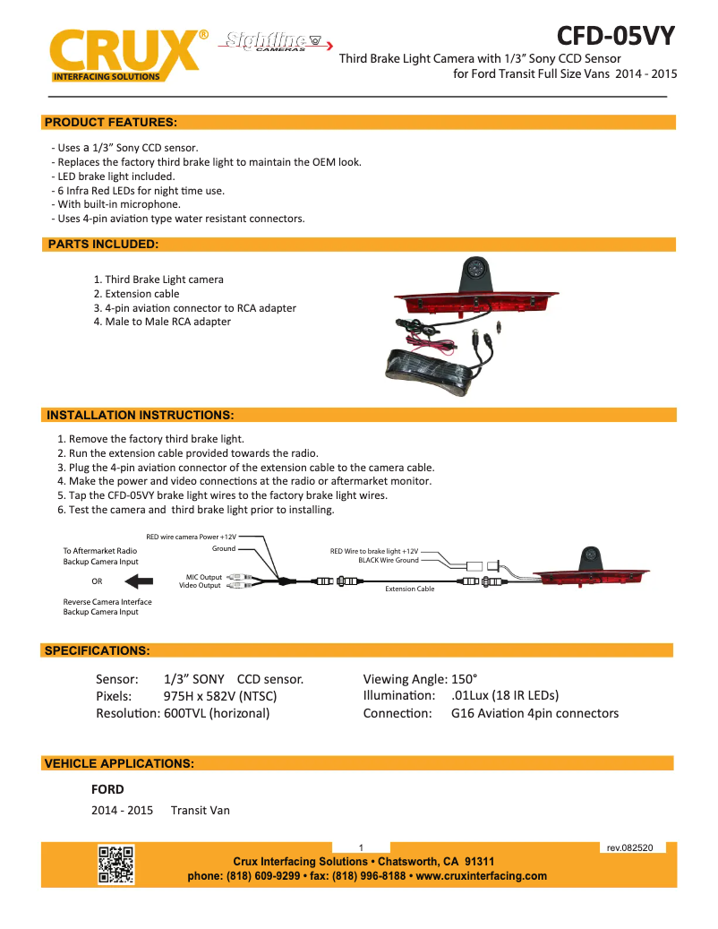 Page 1 de la notice Manuel utilisateur CRUX CFD-05VY