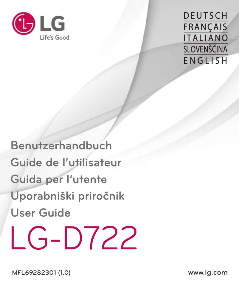 Page 1 de la notice Manuel utilisateur LG LG-D722