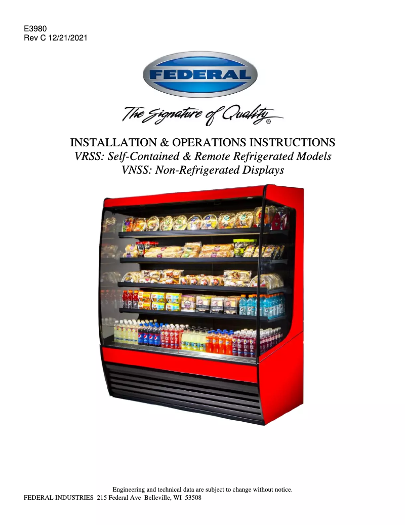 Image de la première page du manuel de l'appareil Vision VRSS3678C-QS