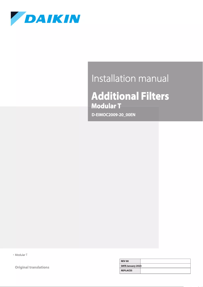 Page 1 de la notice Guide d'installation Daikin ATB04LAMNADBT00