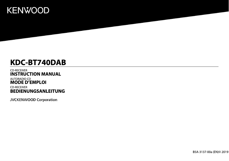 Página 1 del manual Manual de usuario Kenwood KDC-BT740DAB