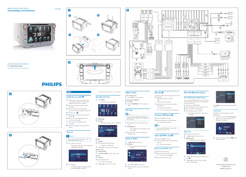 Página 1 del manual Guía de inicio rápido Philips CID3289