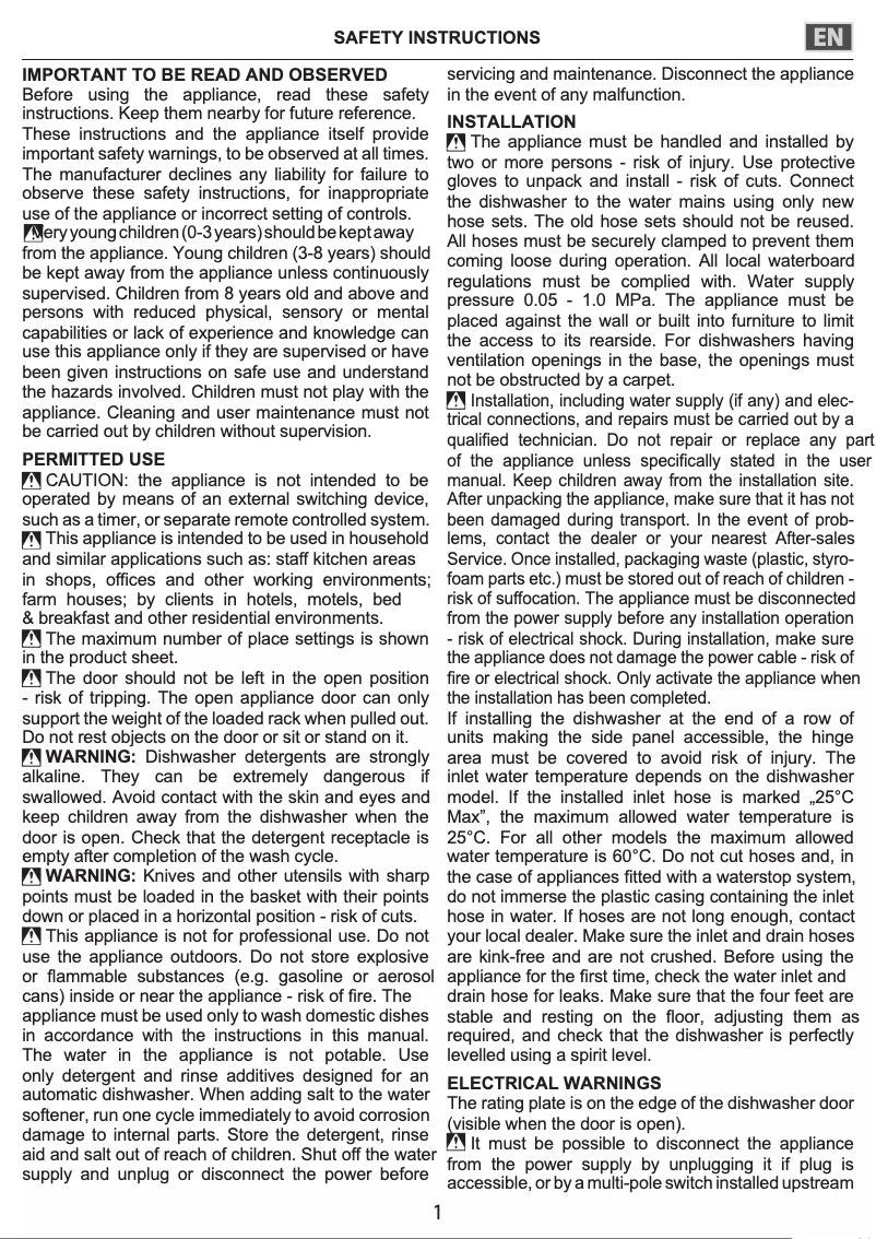 Página 1 del manual Instrucciones de seguridad Privileg P2F HD624 A
