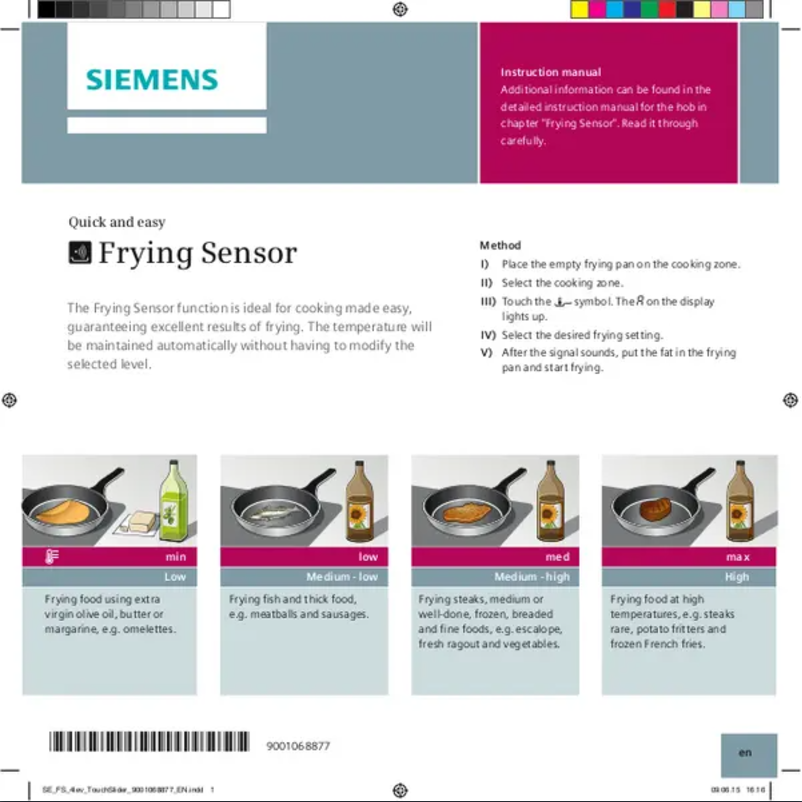 Page 1 de la notice Fiche technique Siemens ED677FQC5E