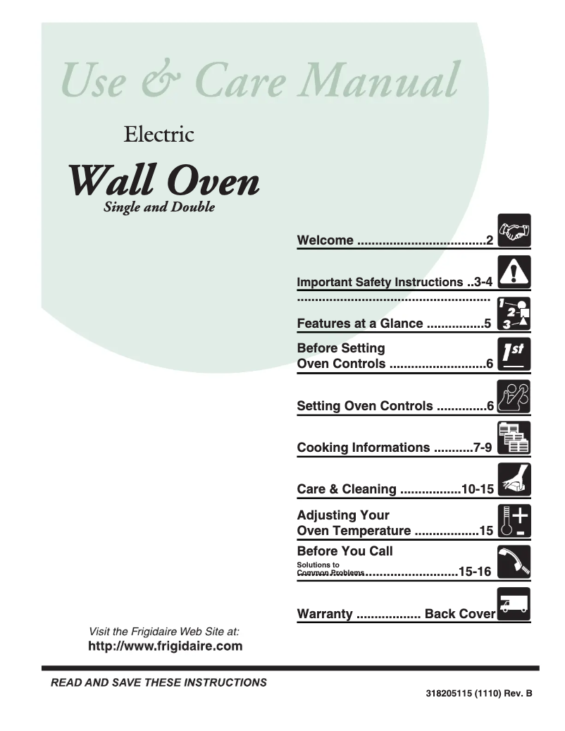 Page 1 de la notice Manuel utilisateur Frigidaire GLEB27S9FB