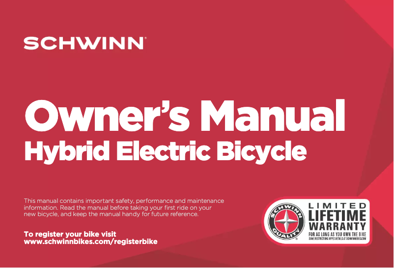 Página 1 del manual Manual de usuario Schwinn Monroe Electric bike