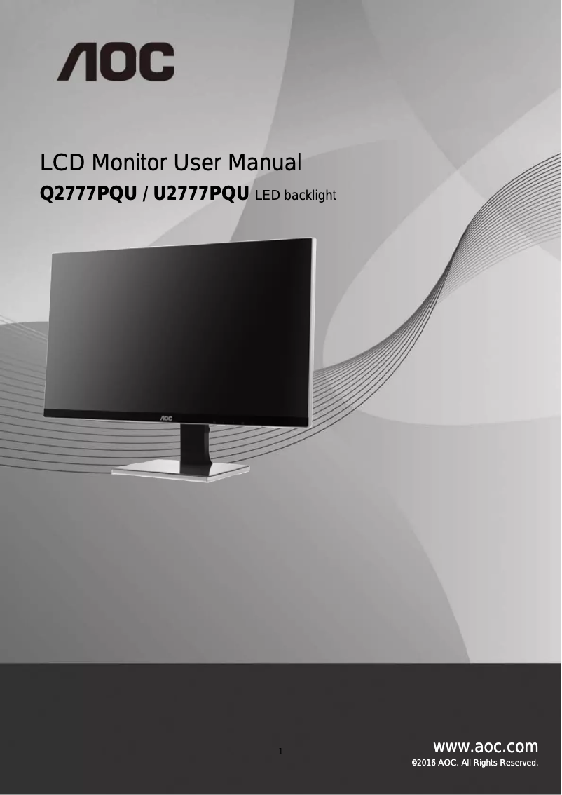 Page n°1 - Manuel utilisateur AOC U2777PQU