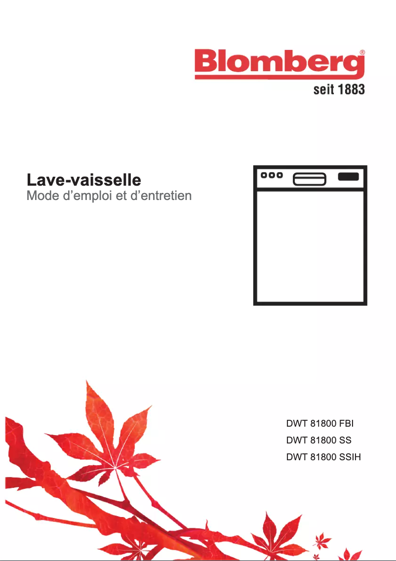Image de la première page du manuel de l'appareil DWT81800SSIH