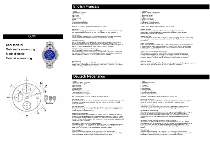 Page n°1 - Manuel utilisateur Davis 8832