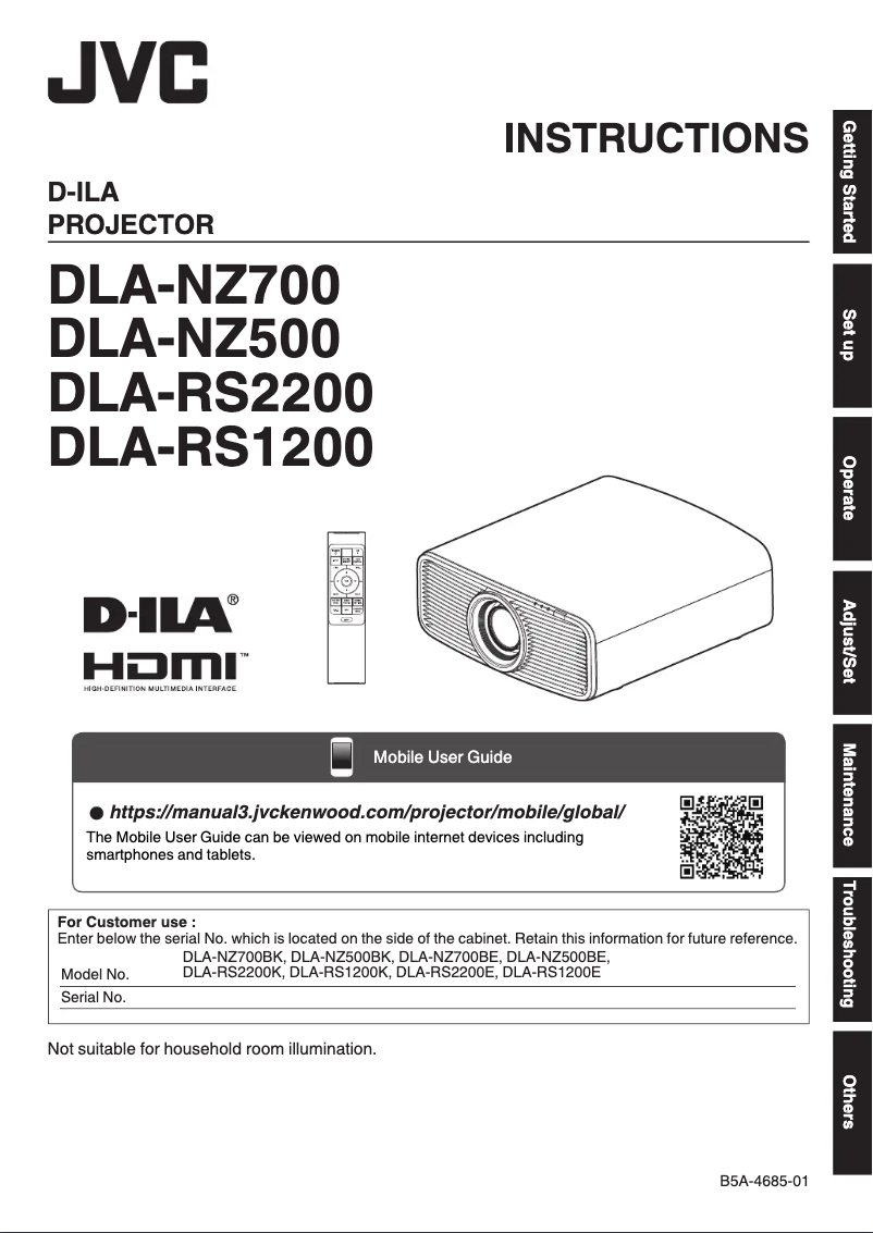 Image de la première page du manuel de l'appareil DLA-NZ500