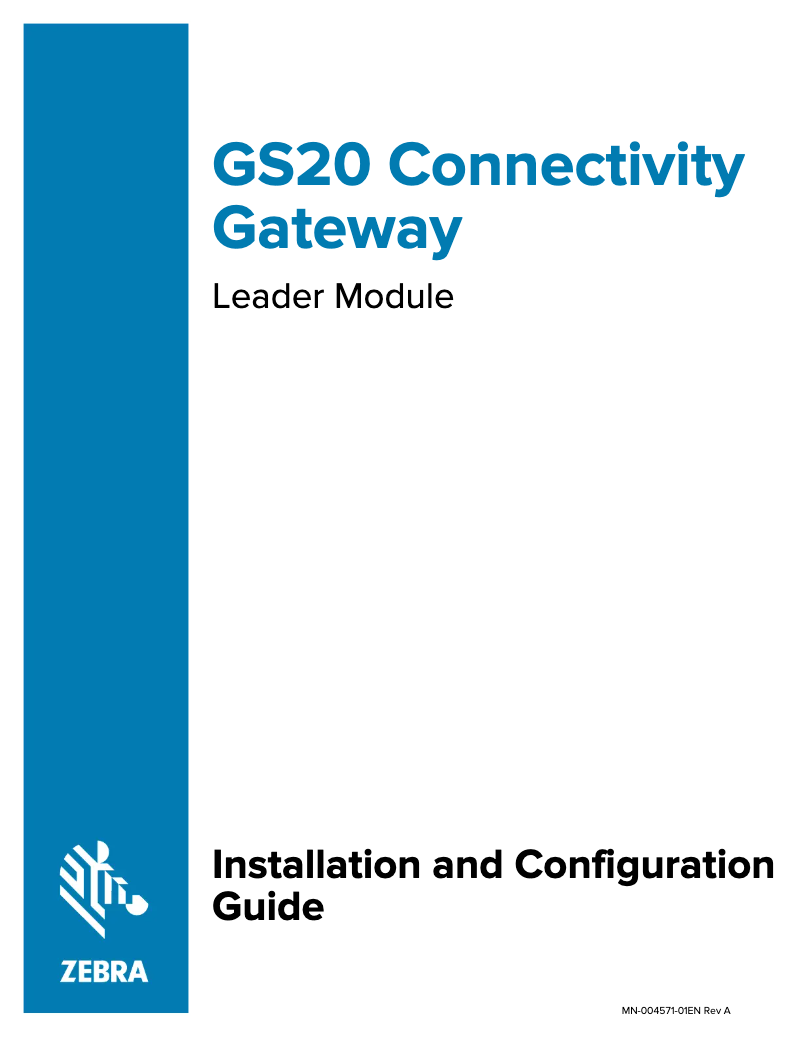 Page 1 de la notice Guide d'installation Zebra GS20