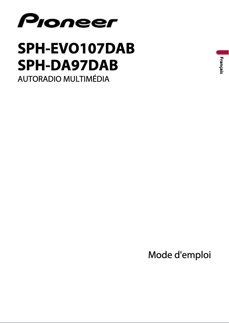 Page n°1 - Manuel utilisateur Pioneer SPH-DA97DAB