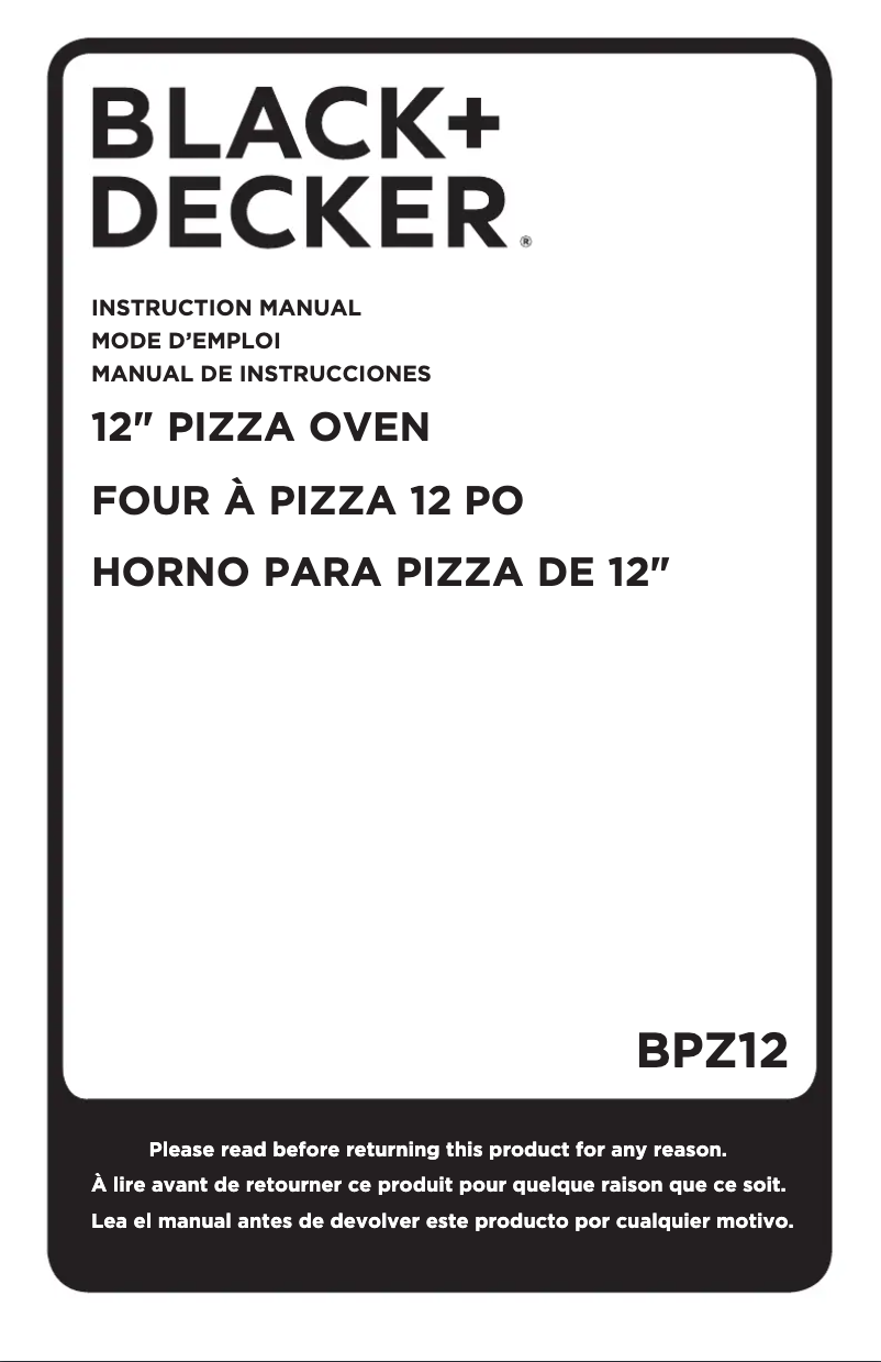 Page 1 de la notice Manuel utilisateur Black & Decker BPZ12