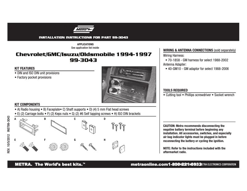 Image de la première page du manuel de l'appareil 99-3043