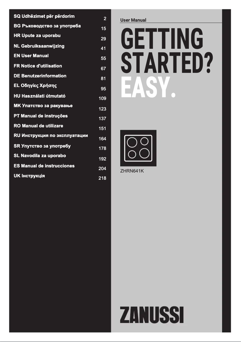 Page n°1 - Manuel utilisateur Zanussi ZHRN641K