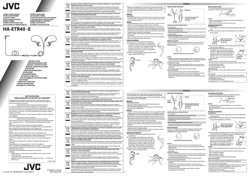 Page n°1 - Manuel utilisateur JVC HA-ETR40-E