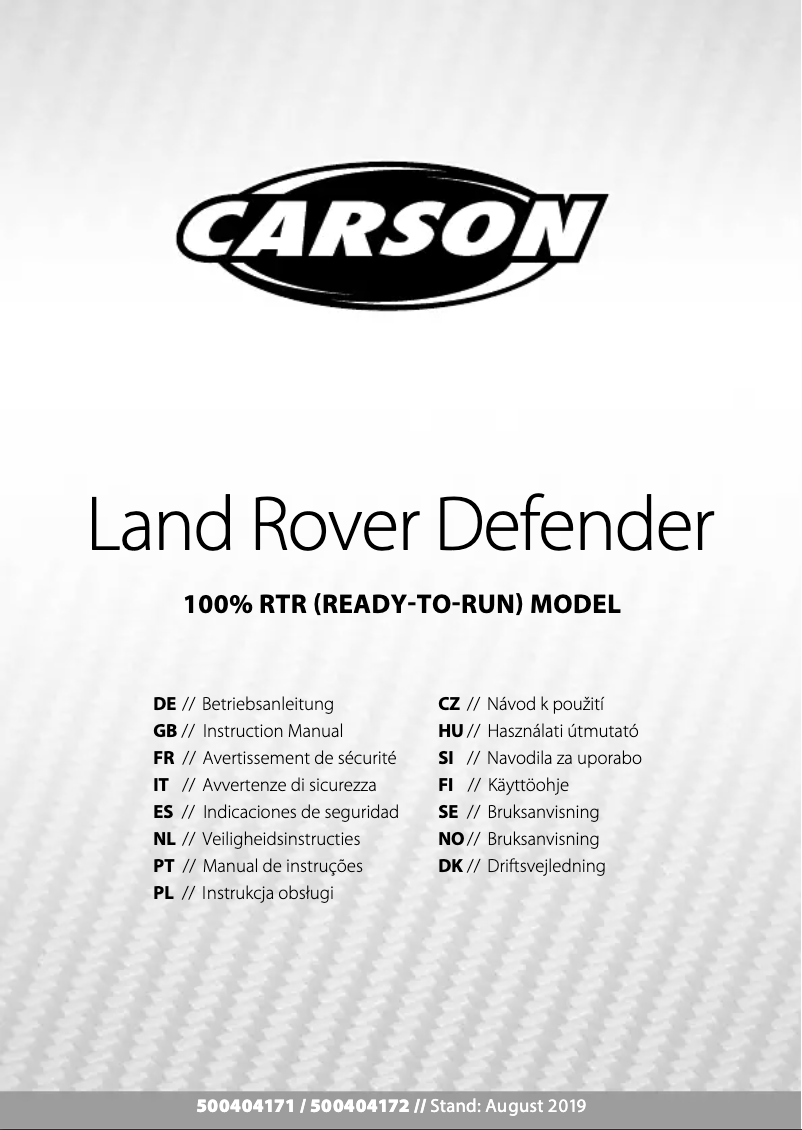 Página 1 del manual Manual de usuario Carson Land Rover Defender