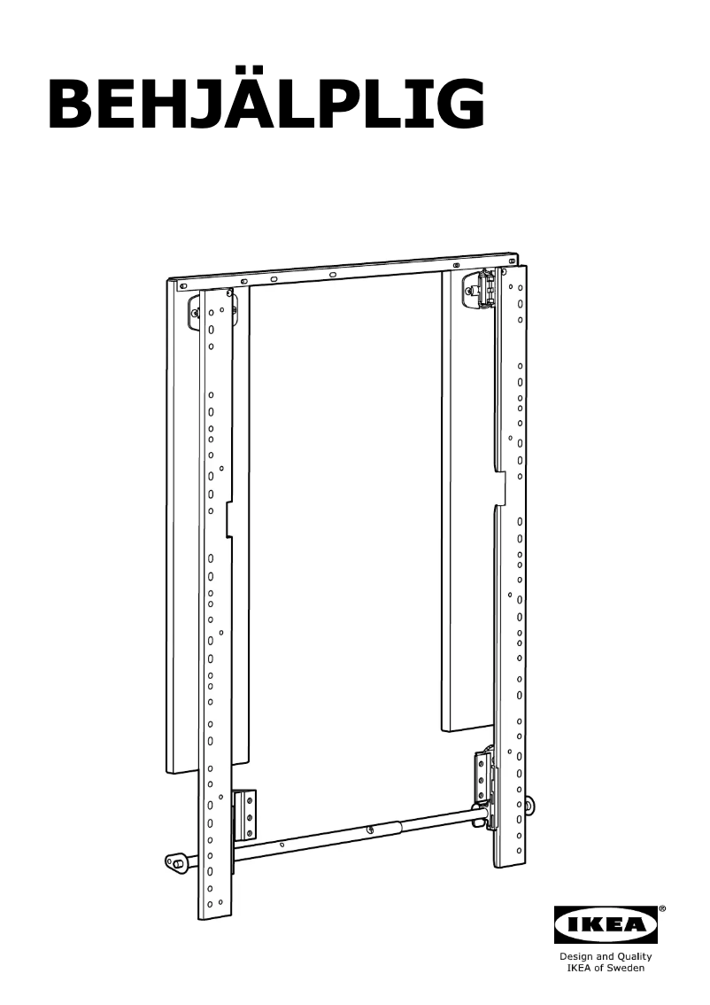 Imagen de la primera página del manual del dispositivo BEHJÄLPLIG