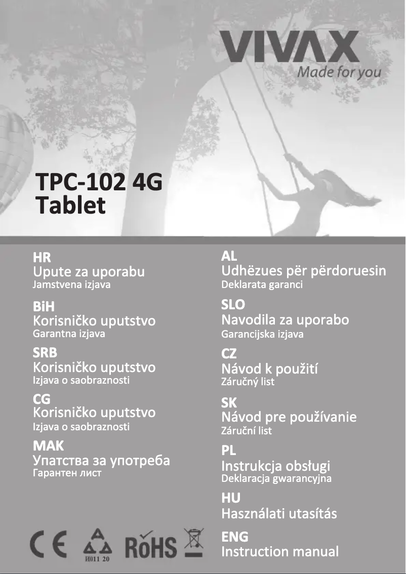 Image de la première page du manuel de l'appareil TPC-102 4G
