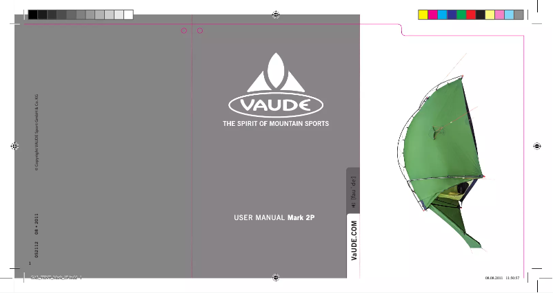 Page 1 de la notice Manuel utilisateur Vaude Mark 2P