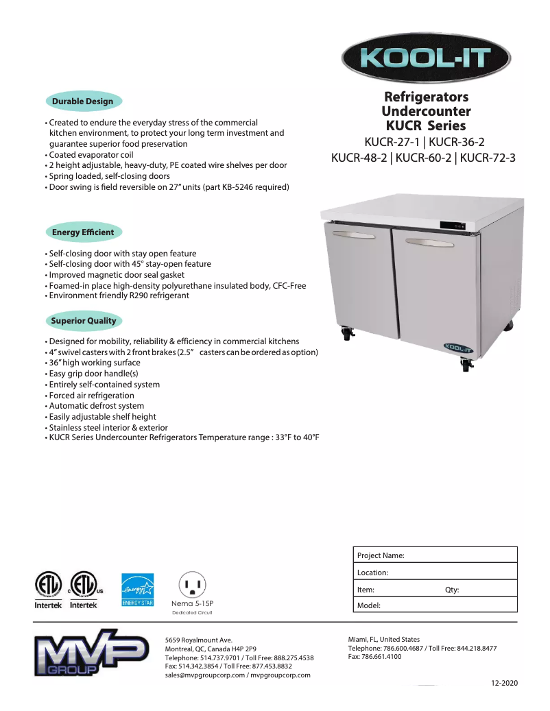 Page 1 de la notice Manuel utilisateur Kool-It KUCR-60-2