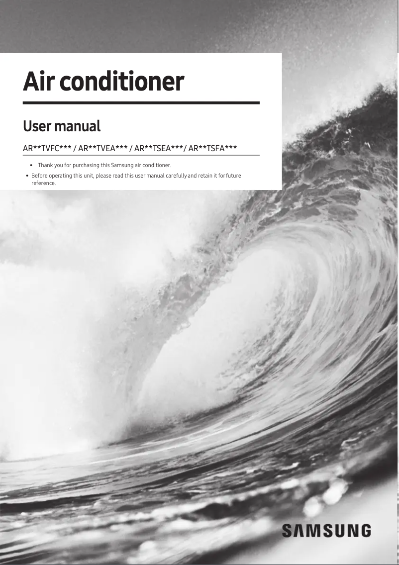 Page 1 de la notice Manuel utilisateur Samsung AR18TSEAAWKXZS