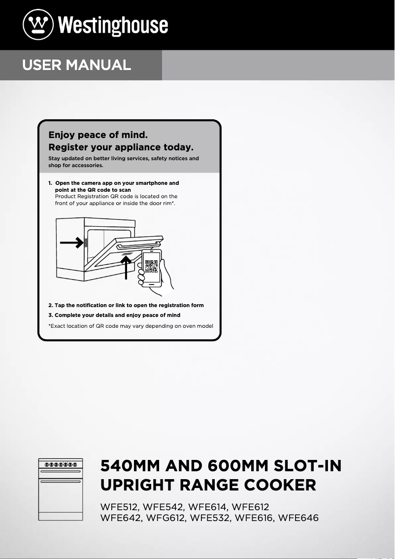 Page 1 of the manual User Manual Westinghouse WFE646DSC