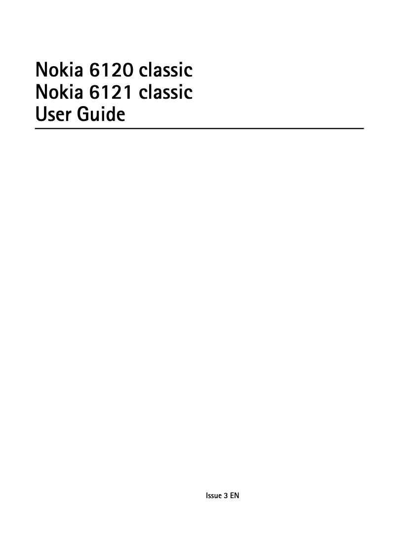 Page 1 de la notice Manuel utilisateur Nokia 6121 Classic