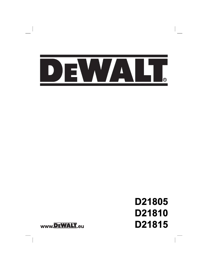 Page 1 de la notice Manuel utilisateur DeWalt D21810