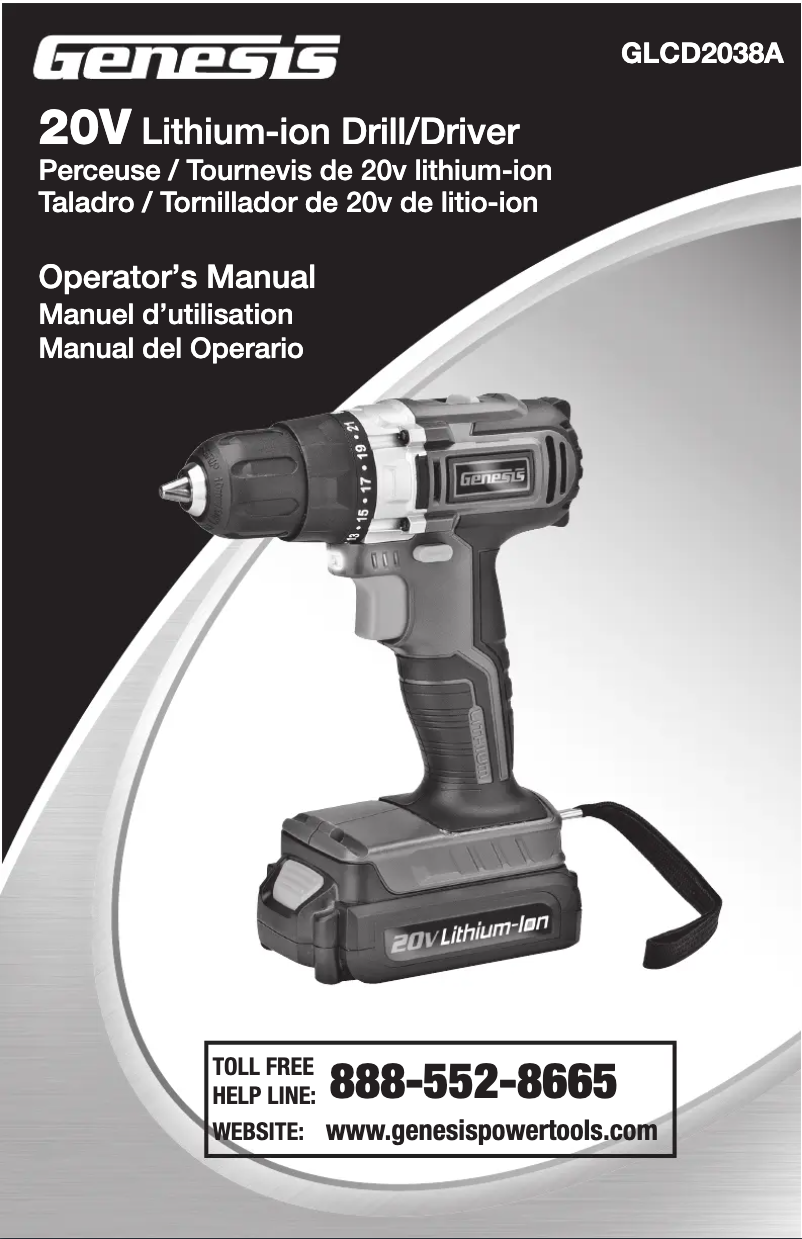 Image de la première page du manuel de l'appareil GLCD2038A