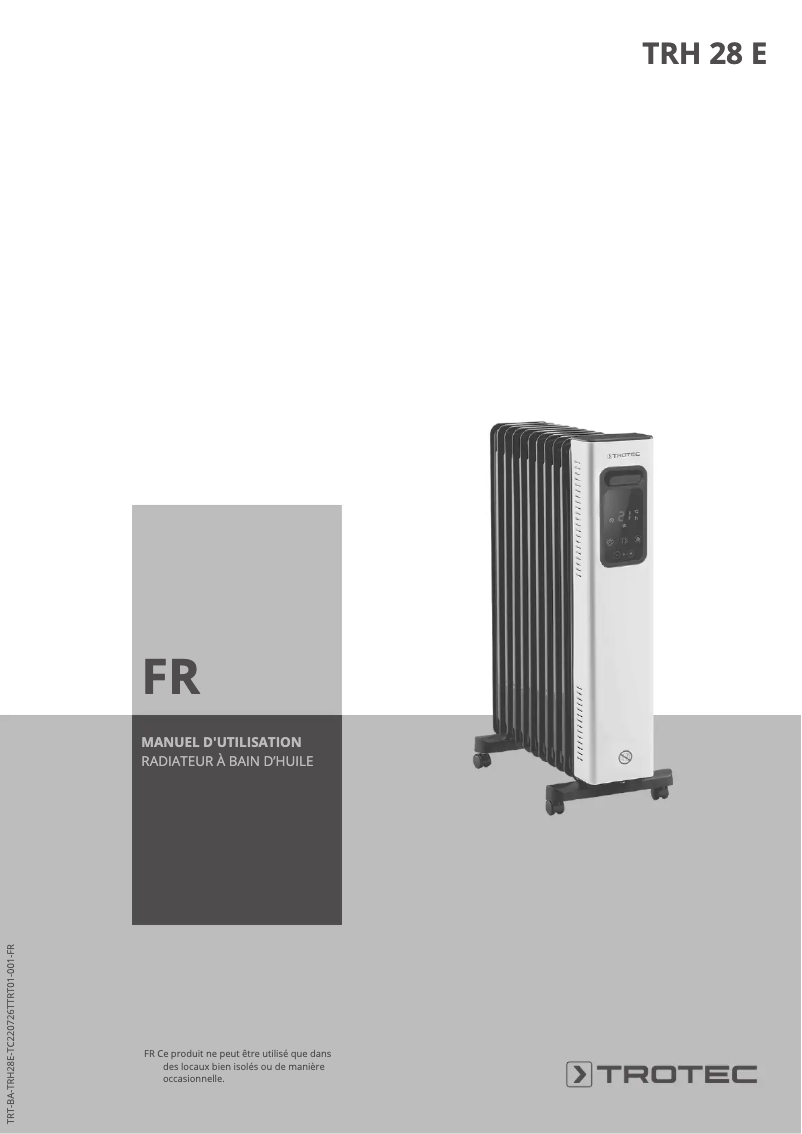 Page 1 de la notice Manuel utilisateur Trotec TRH 28 E
