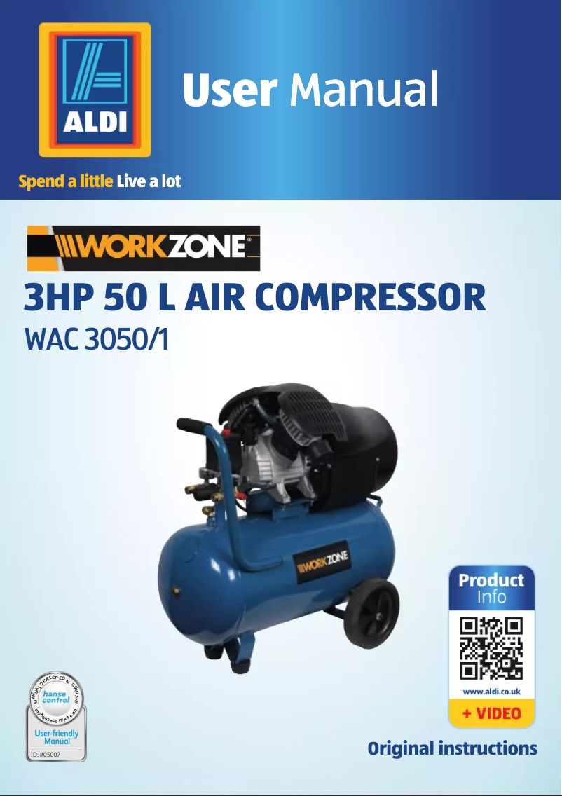 Page n°1 - Manuel utilisateur Workzone WAC 3050/1