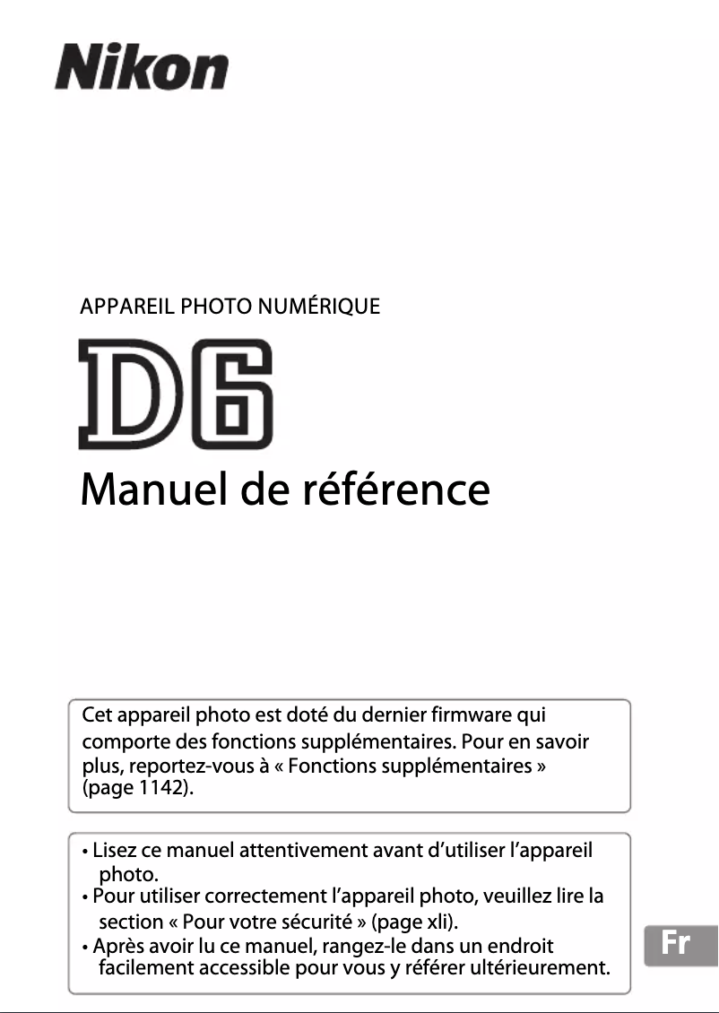 Image de la première page du manuel de l'appareil D6