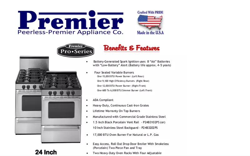 Page 1 de la notice Manuel utilisateur Premier P24B3102PS