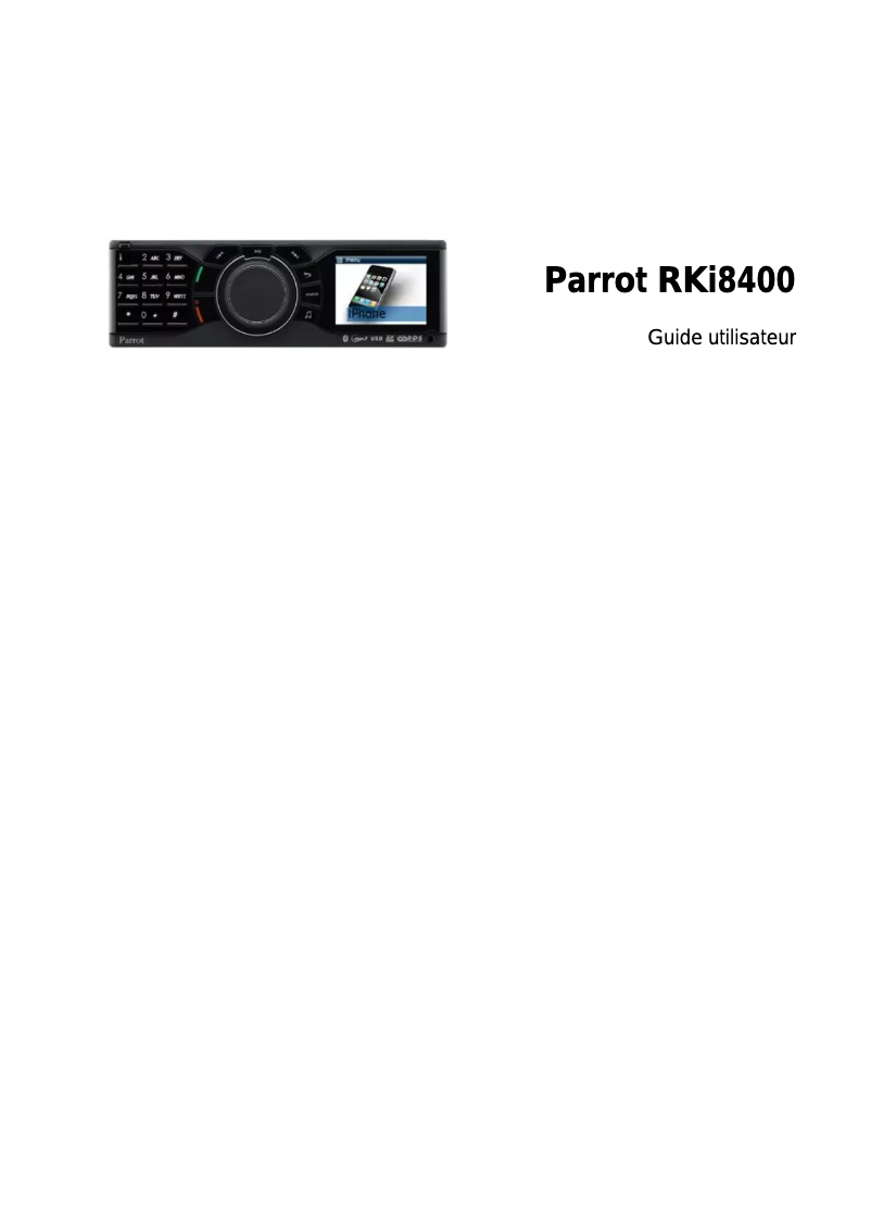 Page n°1 - Manuel utilisateur Parrot RKi8400