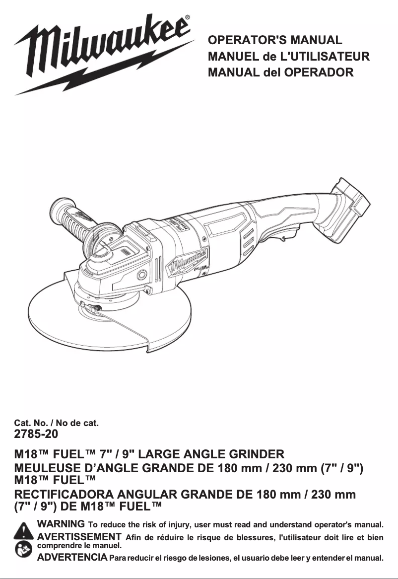 Image de la première page du manuel de l'appareil M18 Fuel 2785-21HD