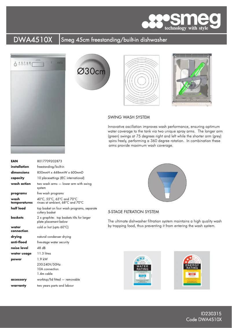 Image de la première page du manuel de l'appareil DWA4510X