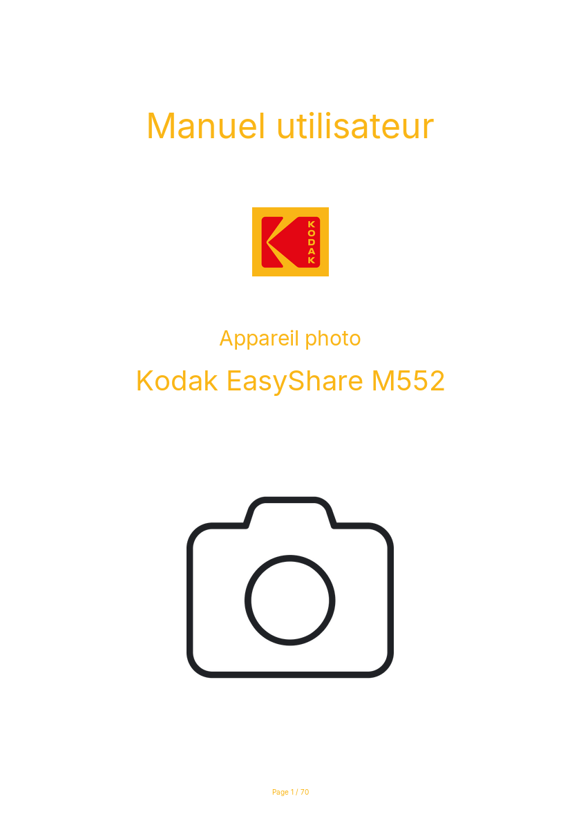 Image de la première page du manuel de l'appareil EasyShare M552