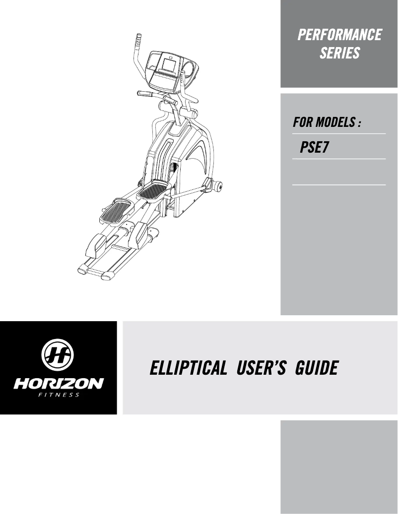 Page 1 de la notice Manuel utilisateur Horizon Fitness Performance PSE7